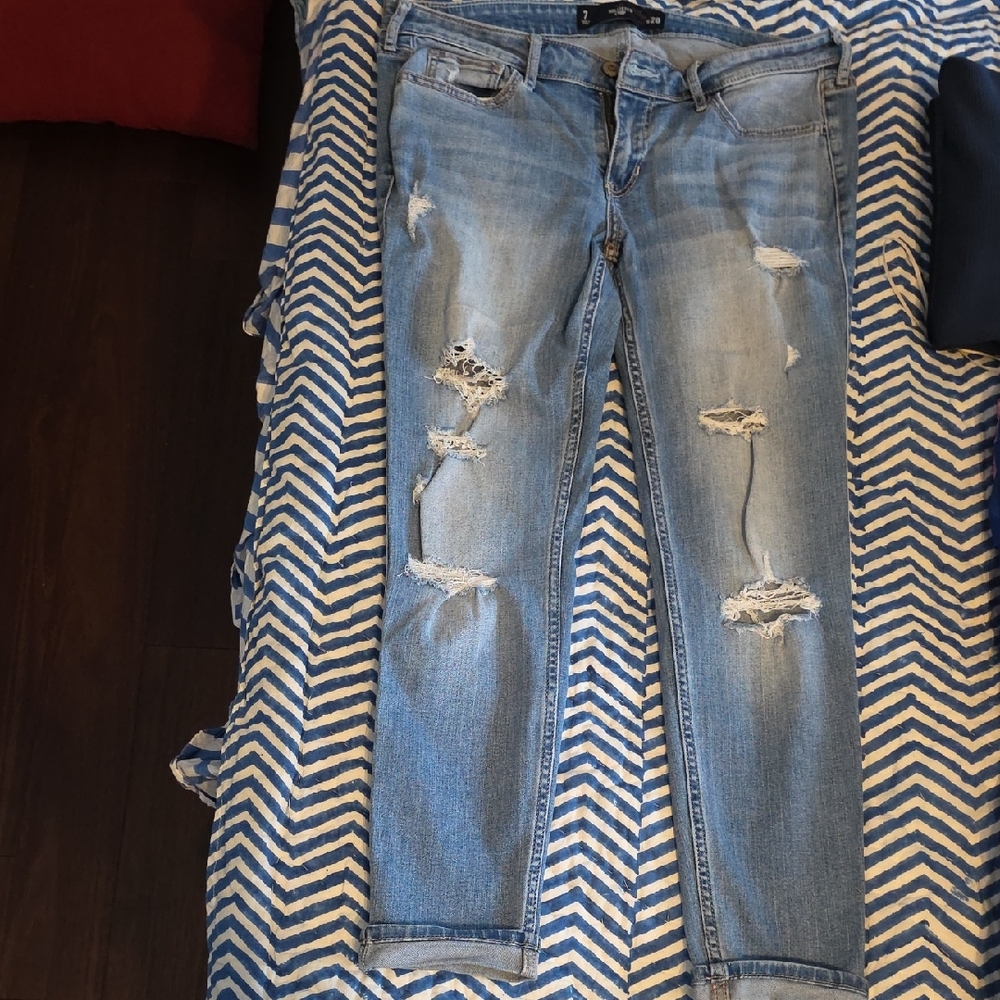 Hollister Light Blue Distressed Skinny Jeans